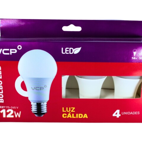 LAMPARA LED BULBO 12W E27 3000K PACK 4 LAMPARA LED BULBO 12W E27 3000K PACK 4