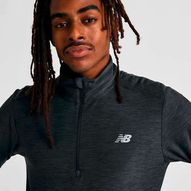 Abrigo Space Dye 1/4 Zip de Hombre Negro