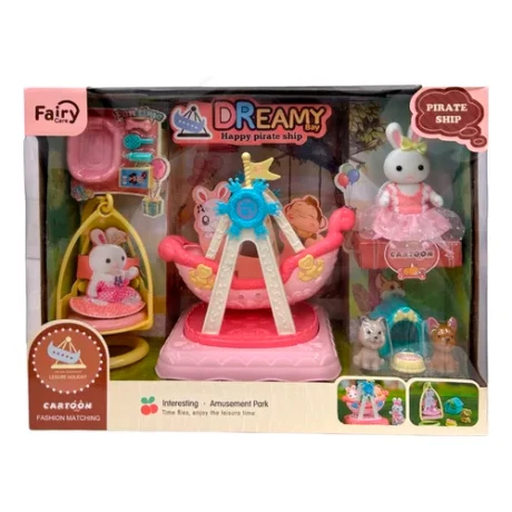 Playset Bay Dreamy Familia Conejos Barco Pirata 001