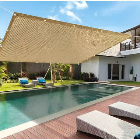 Malla Sombra Toldo Vela Cuadrada 2x4mts Exterior Jardín Beige