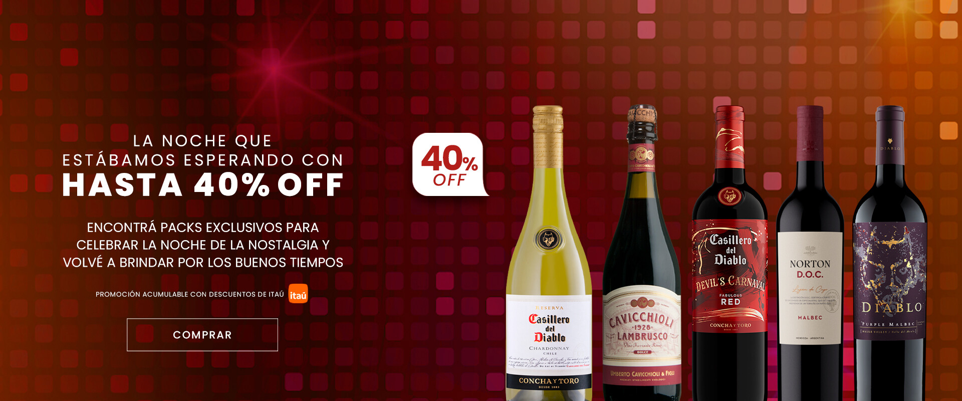 Noche de la nostalgia con hasta 40% Off