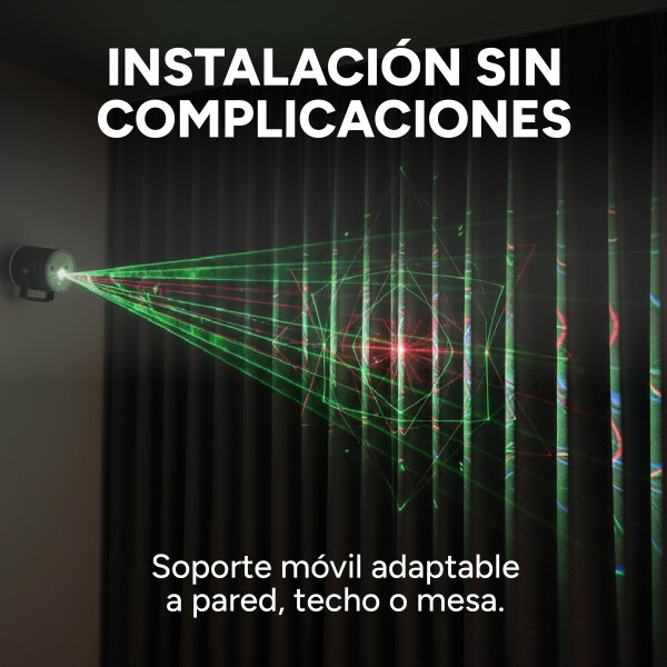Proyector Luces Laser 8 En 1 Iluminación Fiestas Discoteca Color Negro