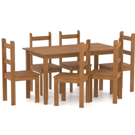 Juego Comedor 6 Sillas Red Nogal Cera Juego Comedor 6 Sillas Red Nogal Cera