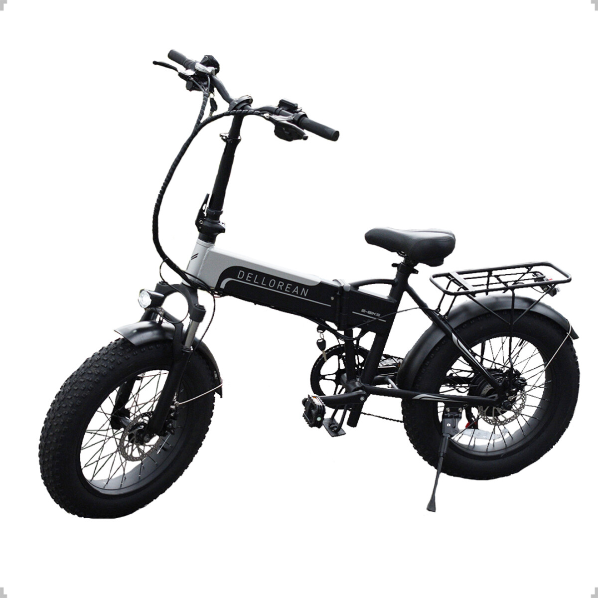 Bicicleta Eléctrica Dellorean Plegable Recargable Rod 20 Abs - NEGRO-GRIS 