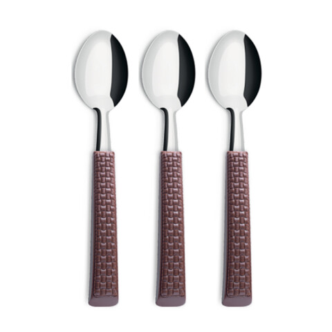 Set x 3 Cuchara Postre Mango Rattan Simonaggio U