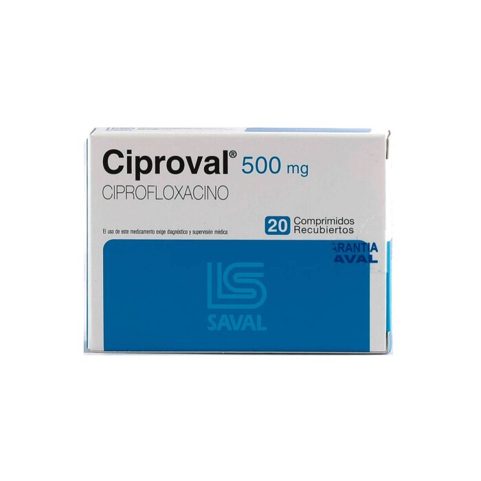 CIPROVAL 500 MG. CJ X 20 COMP. REC. única