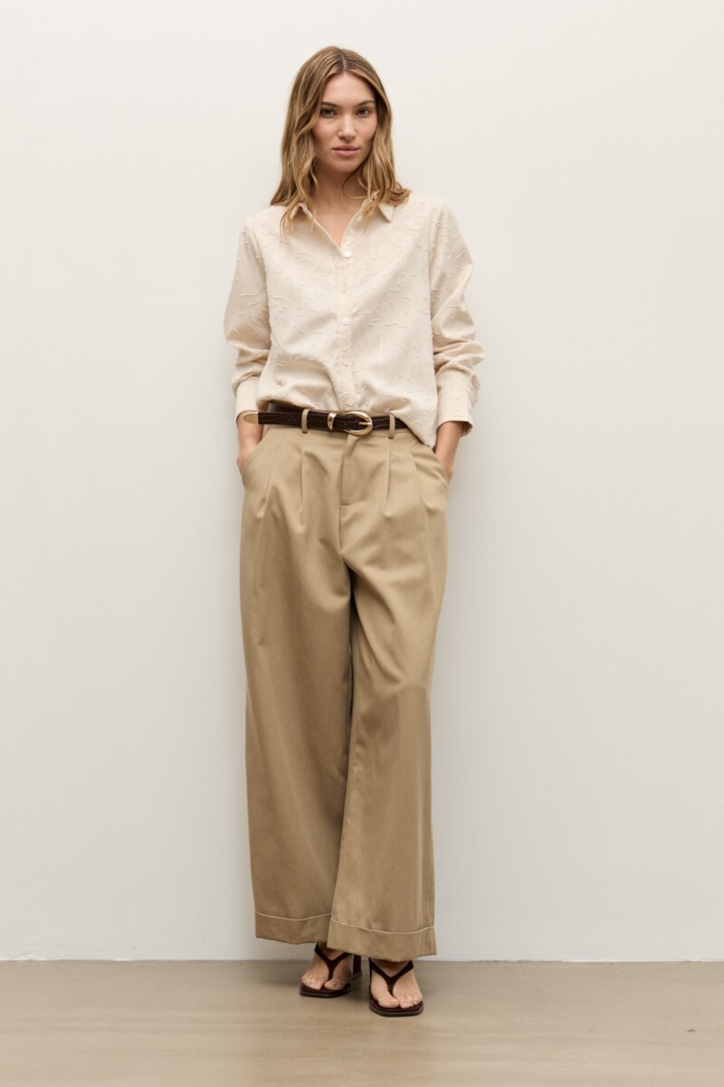 Camisa fantasia beige