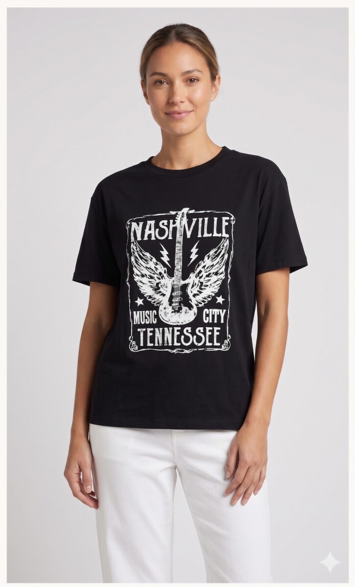 REMERA ESTAMPA - NEGRO 