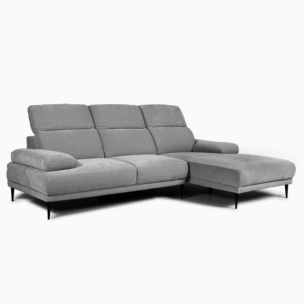 Rinconera Allegra- Tela Microfibra - Chaise Derecho - 6686-7 Gris 