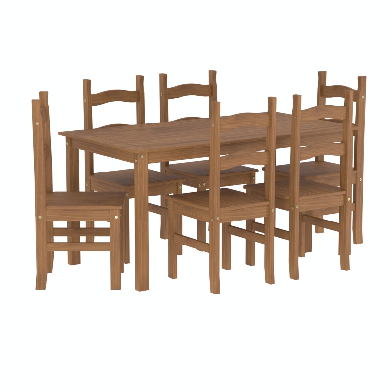 Juego de comedor 6 sillas, linea dorada Juego de comedor 6 sillas, linea dorada