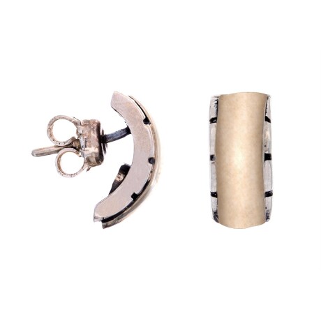 Par de caravanas de plata 925 y double en oro 18 ktes. Par de caravanas de plata 925 y double en oro 18 ktes.