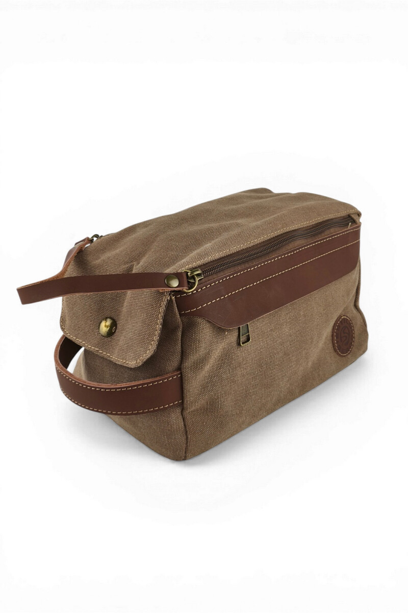 Neceser de Lona Vintage Marrón