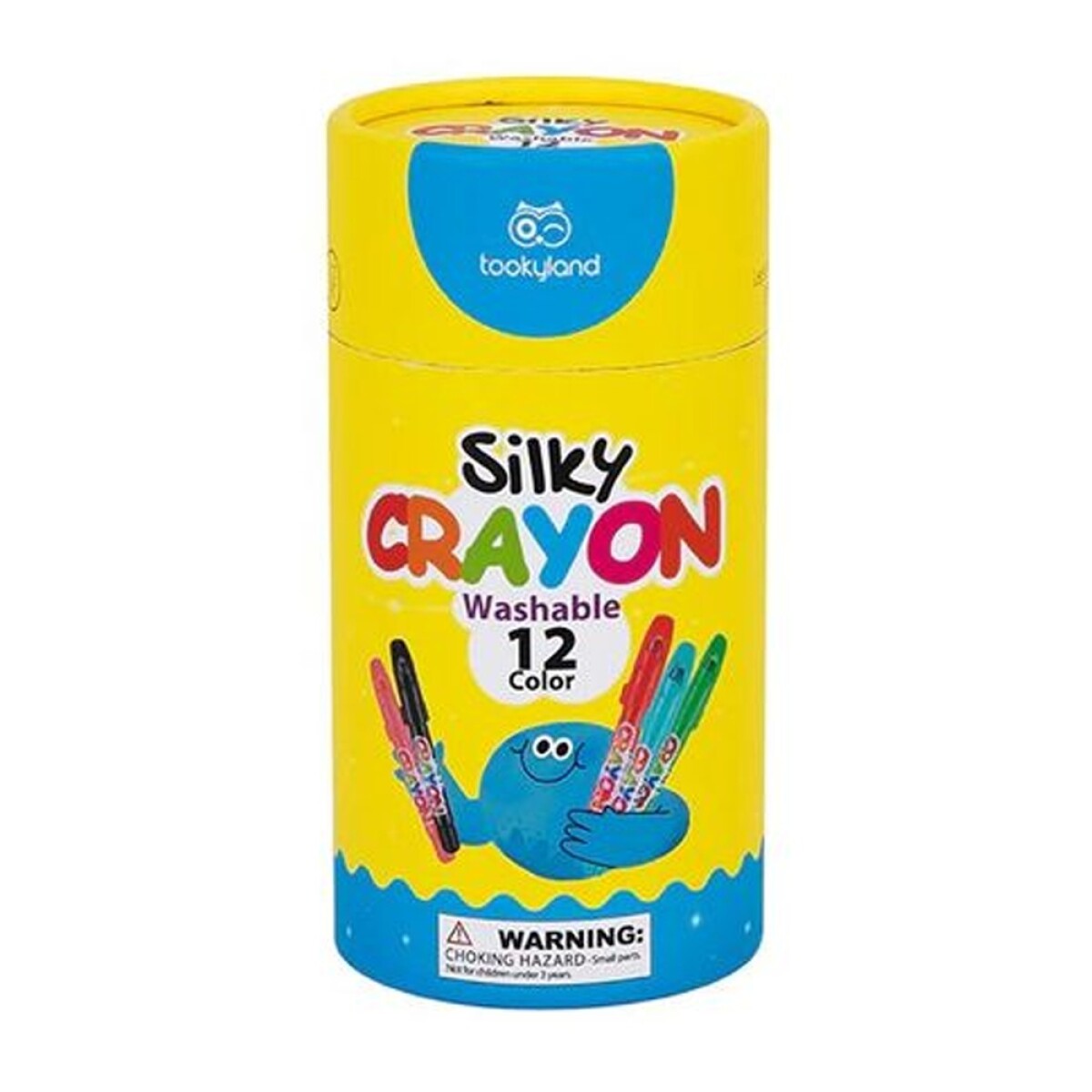 Set 12 Crayones Crayolas Lavables y Textura Sedosa con Tapa - Multicolor 