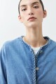 Chaqueta de jean con detalle trenzado jean medio