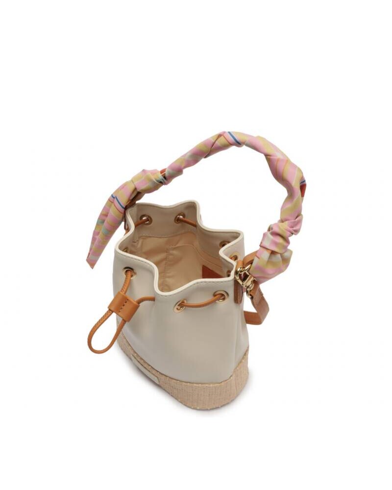 CARTERA BLANCA Y MARRON BLANCO