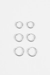 Set de aros pequeños plateado