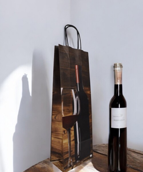 Bolsa fantasia luna 14x08x40 cm, para botella CAVA