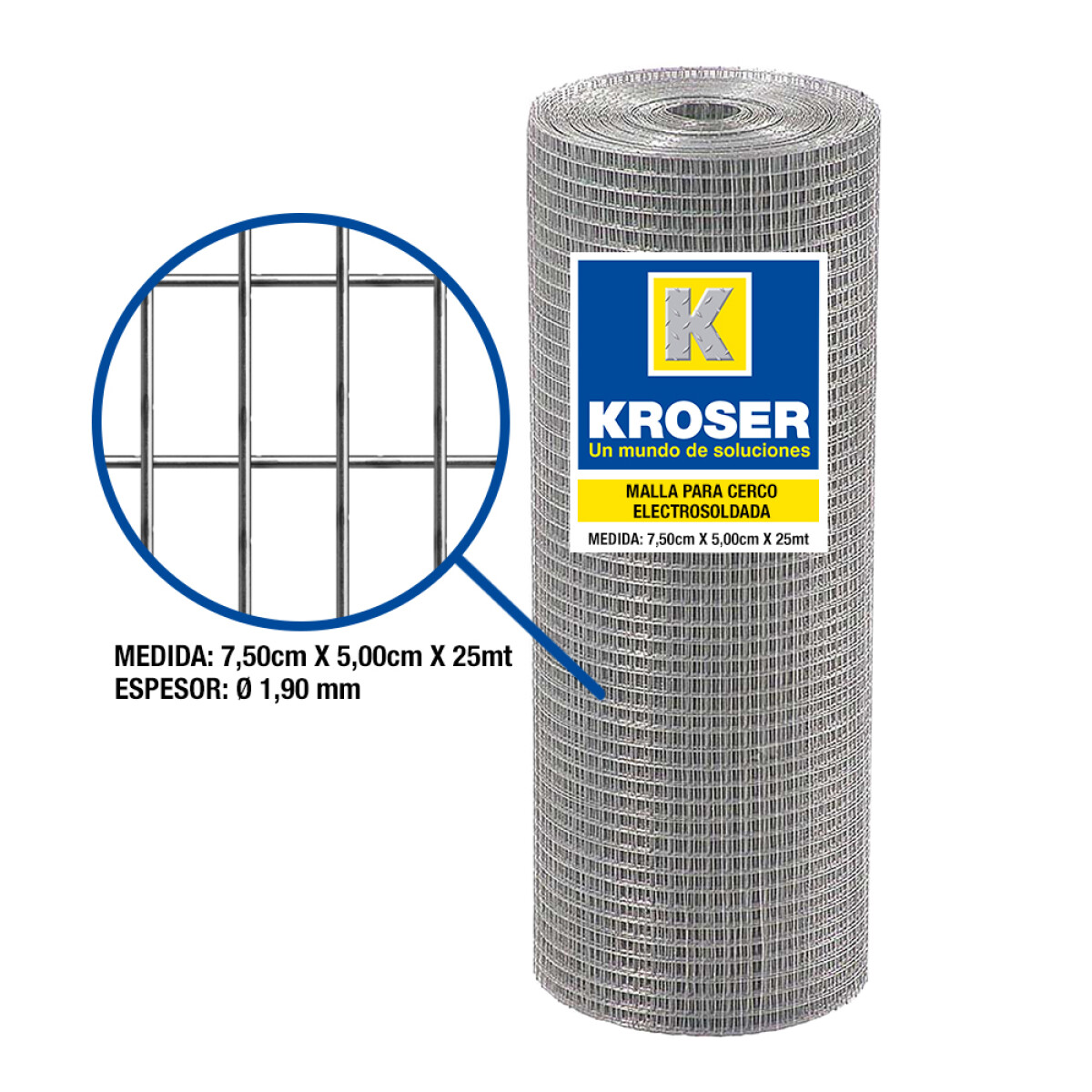 MALLA ELECTROSOLDADA GALVANIZADA 75X50MMX1.00M (RX25M) X ROLLO ++ - N/a 