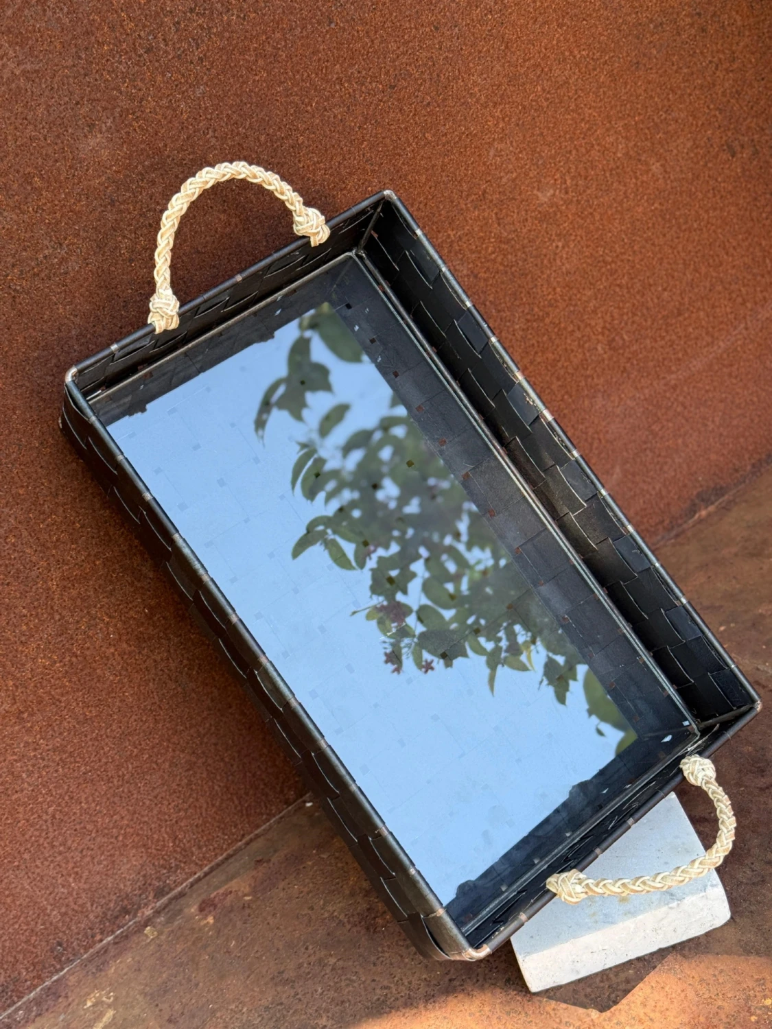 Rectangular Braided Table Basket Grande