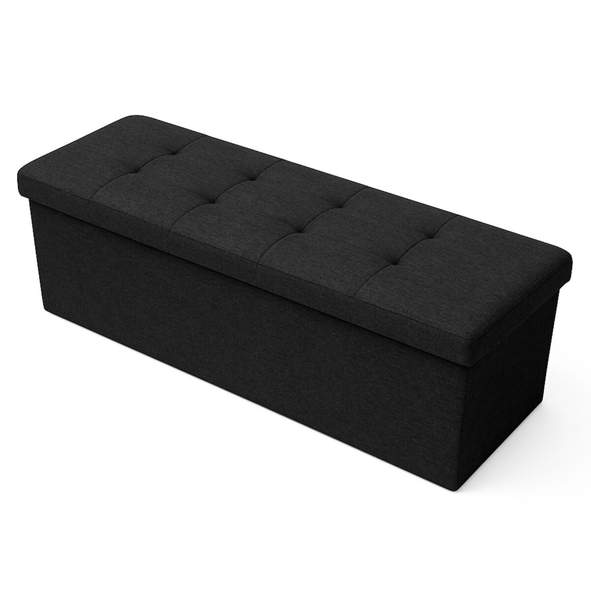 Puff Baúl Lumax Plegable 110x38 cm Organizador Living Dormitorio - Negro 