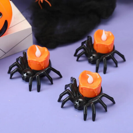 Araña Halloween iluminadas LED naranjas Naranja