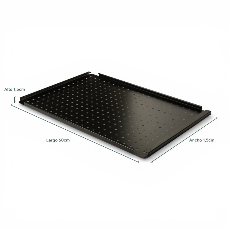 Panel perforado pegboard metálico organizador de pared 60x40 cm – Multiuso para el hogar Negro