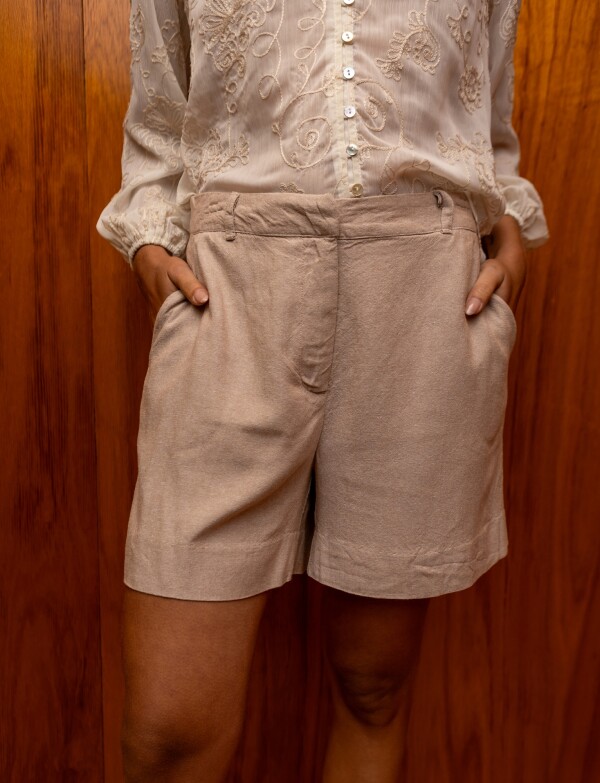 Short Lino Solid TOSTADO