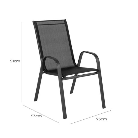 Silla Jardín Metálica Butaca Exterior C/Apoyabrazos Negro