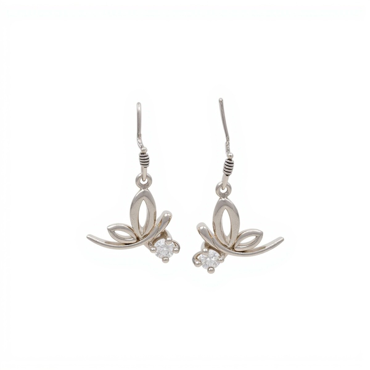 Caravanas Colgantes Mariposa-Plata 925-Piedra Zirconia-CA3052 - conpiedra 