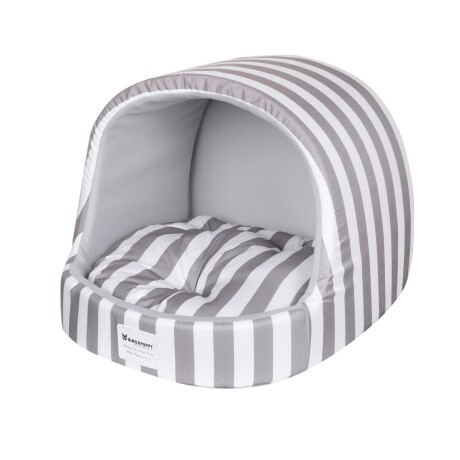CAMA MASCOTAS CASITA C/ABERTURA TELA BLANCO BLACKPUPPY