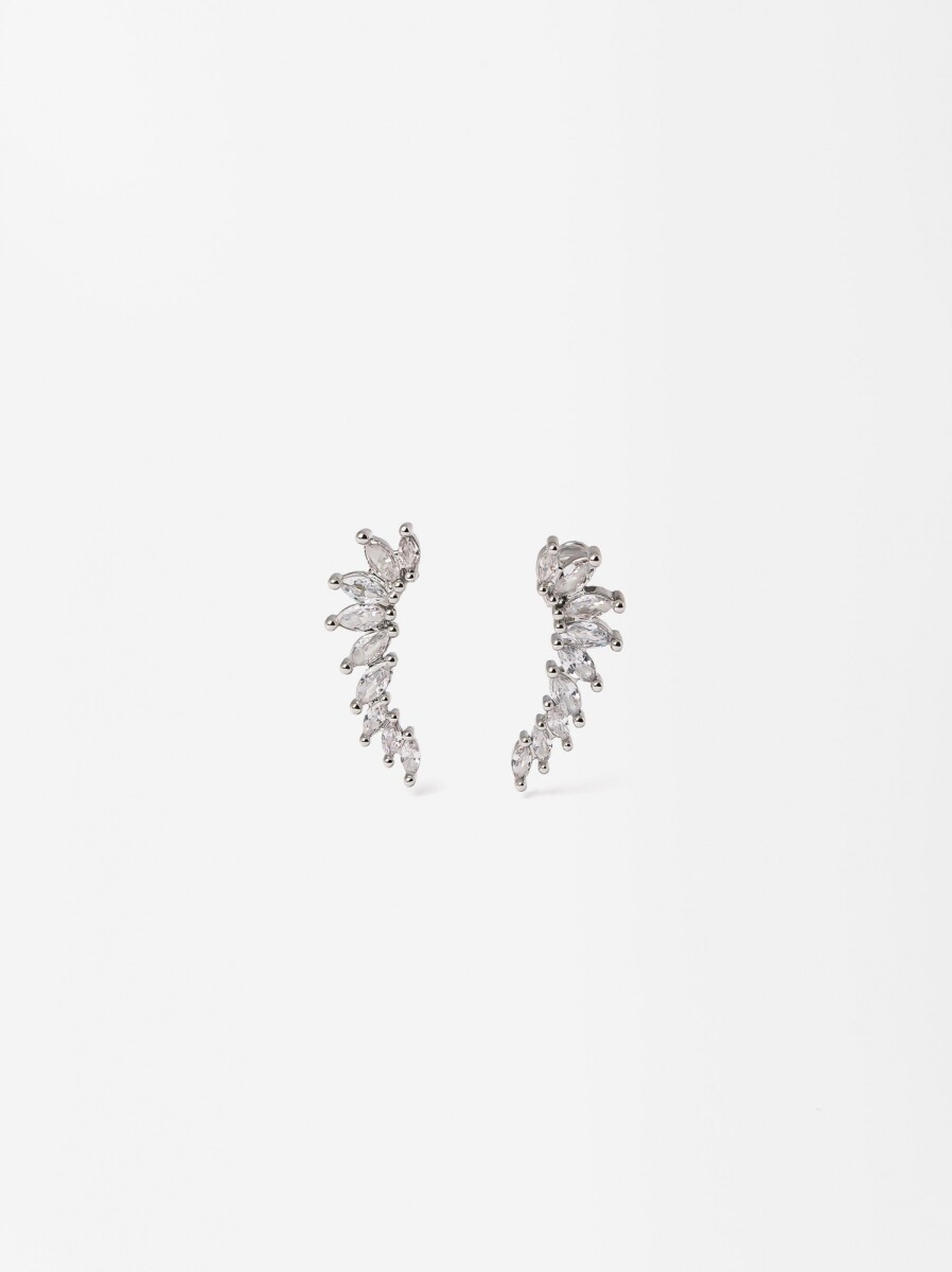 Pendientes Con Circonitas - plateado 