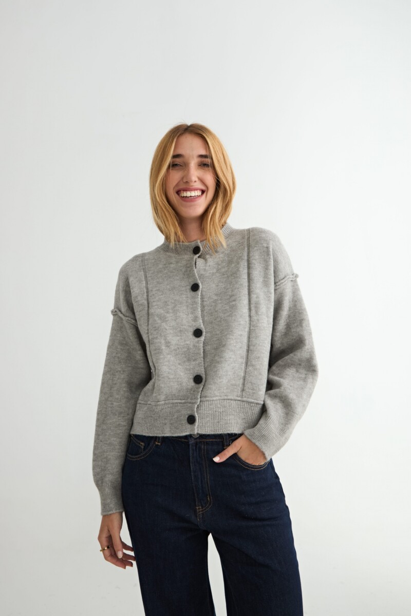 CARDIGAN CORDATA - GRIS CLARO 