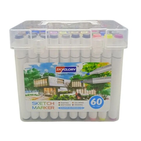 Sketch Markers Doble pta SkyGlory x 60 unis Sketch Markers Doble pta SkyGlory x 60 unis
