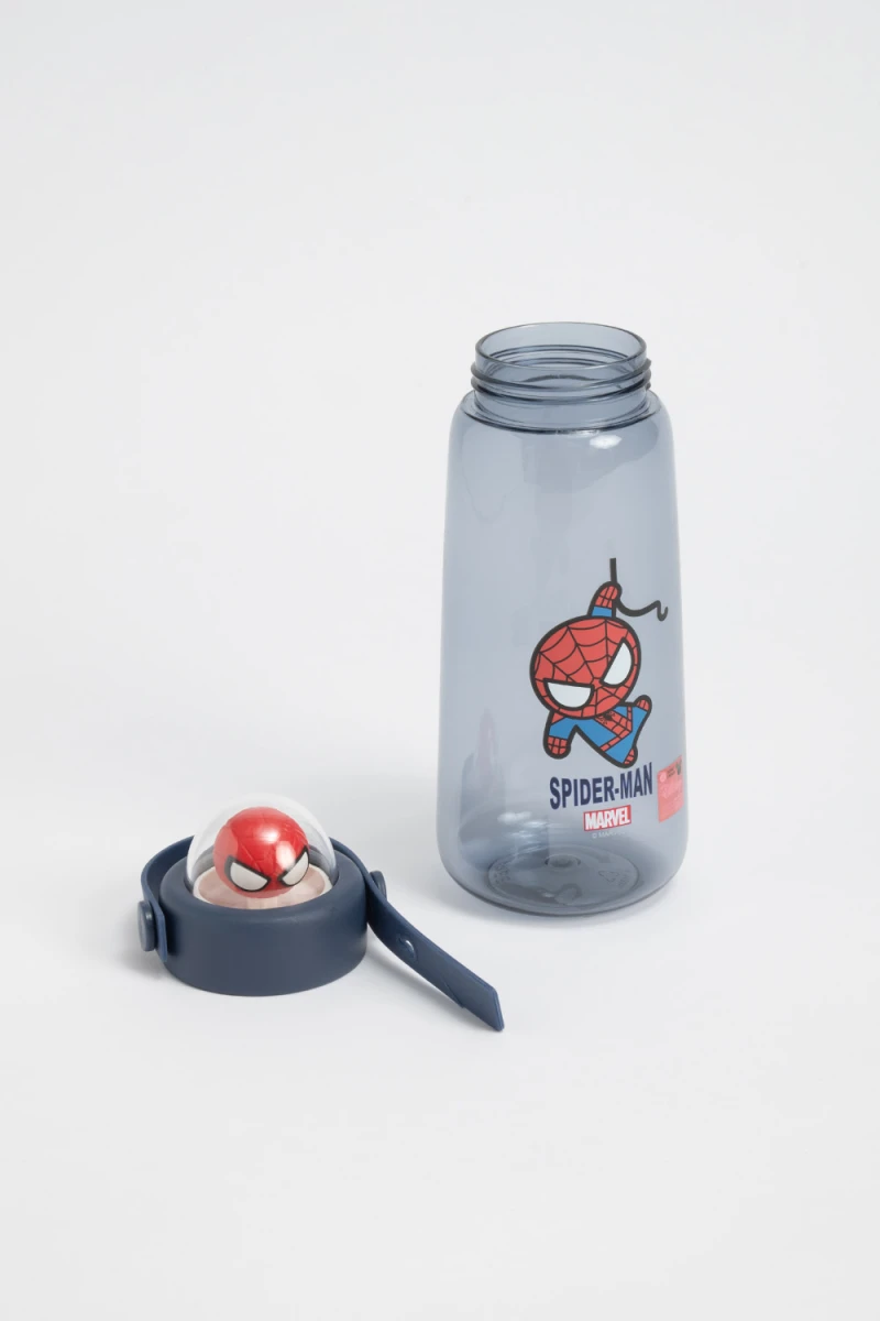 Botella plastico spiderman 600 ml Azul Marino