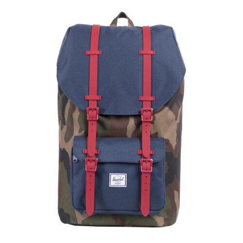 Mochila Herschel Little America Woodland Camo/navy/ Red Rubber