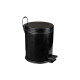 PAPELERA NEGRO MATE DE ACERO INOXIDABLE CON PEDAL 5LTS 21 CMS DE DIÁMETRO X 28 CMS DE ALTO. 000