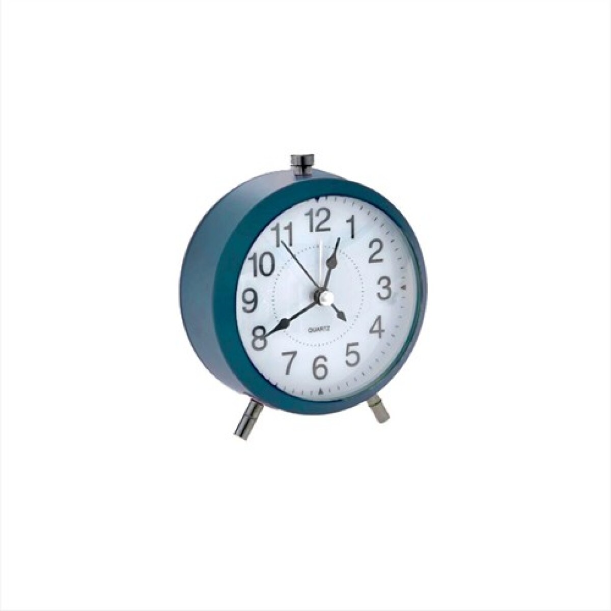 Reloj Analógico redondo con patitas plateadas - Verde Petroleo 