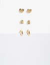 Aros Sets Metal Set De Aros Metal Bañado En Oro - Dorado
