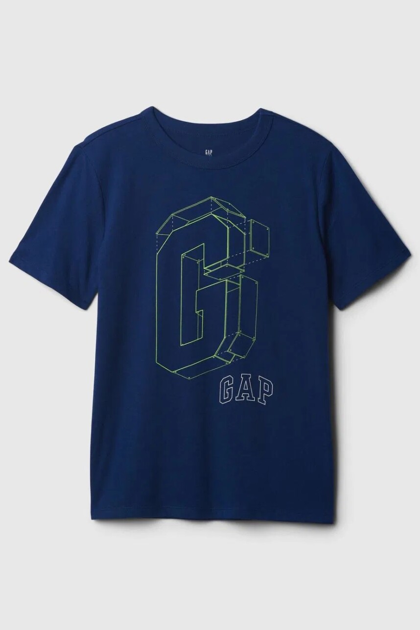 Remera Logo Gap Manga Corta Niño Pangea Blue