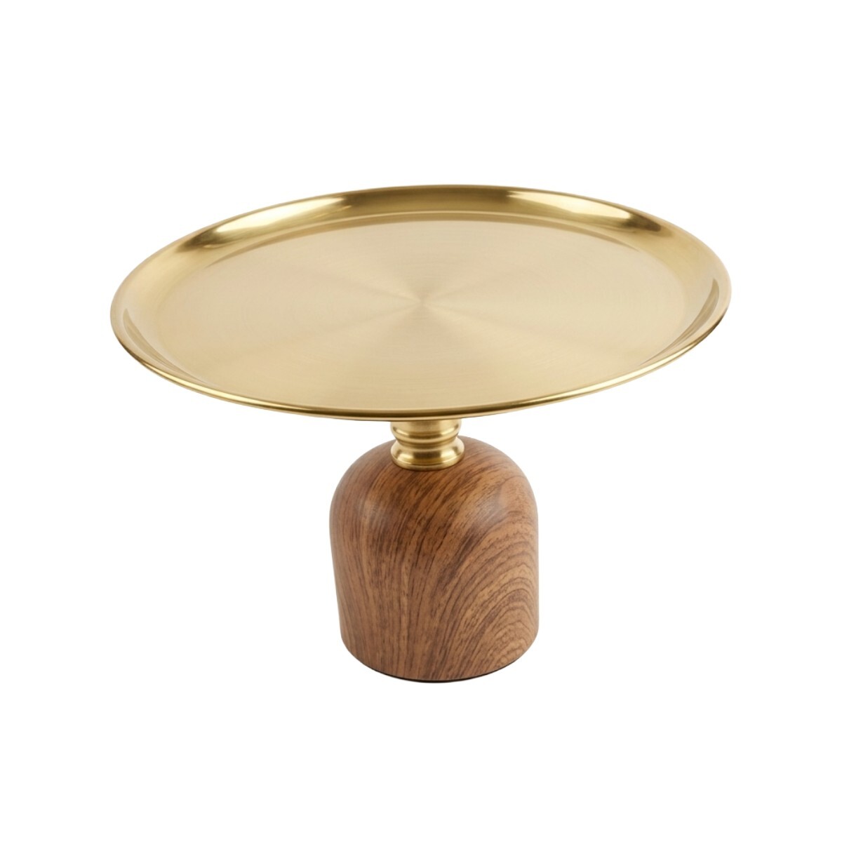 BANDEJA DORADA C/BASE MARRON 25X22CM 