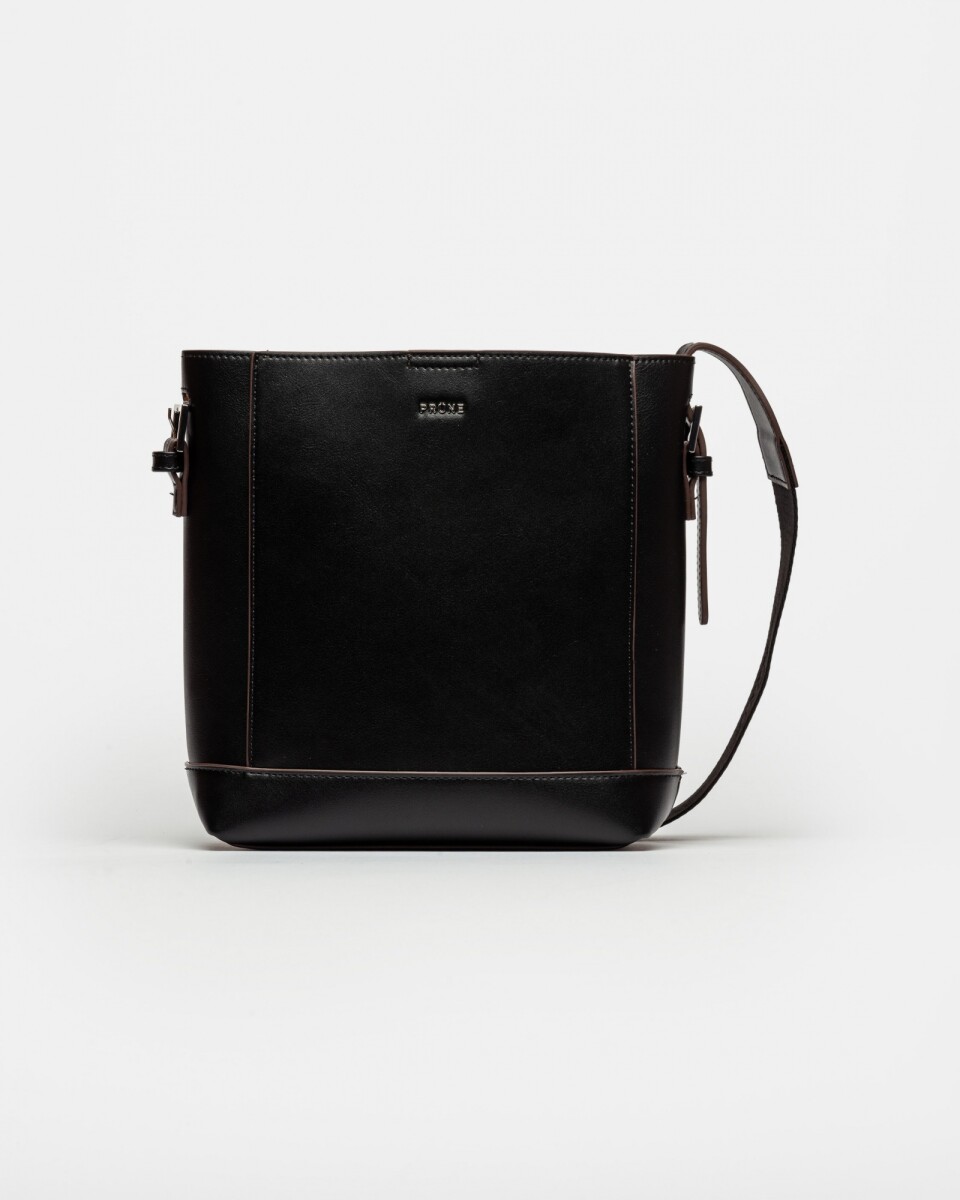 Bandolera Akira en Efecto Cuero Liso - Negro 