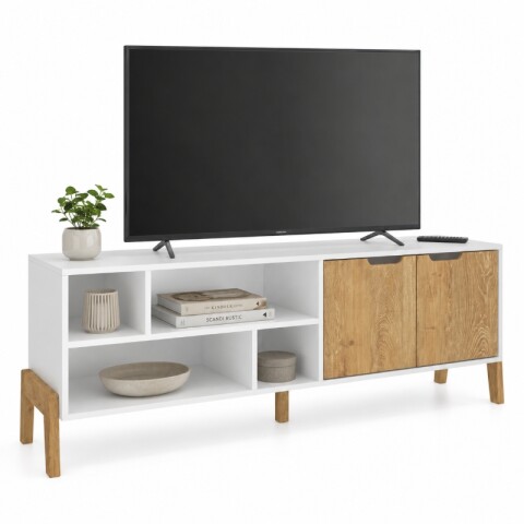 Rack para TV Combinada con Patas en Madera - MDP - Linea Melilla Rack para TV Combinada con Patas en Madera - MDP - Linea Melilla