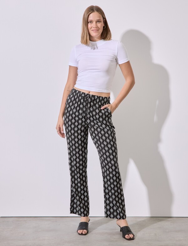 Pantalon Print BLANCO/NEGRO