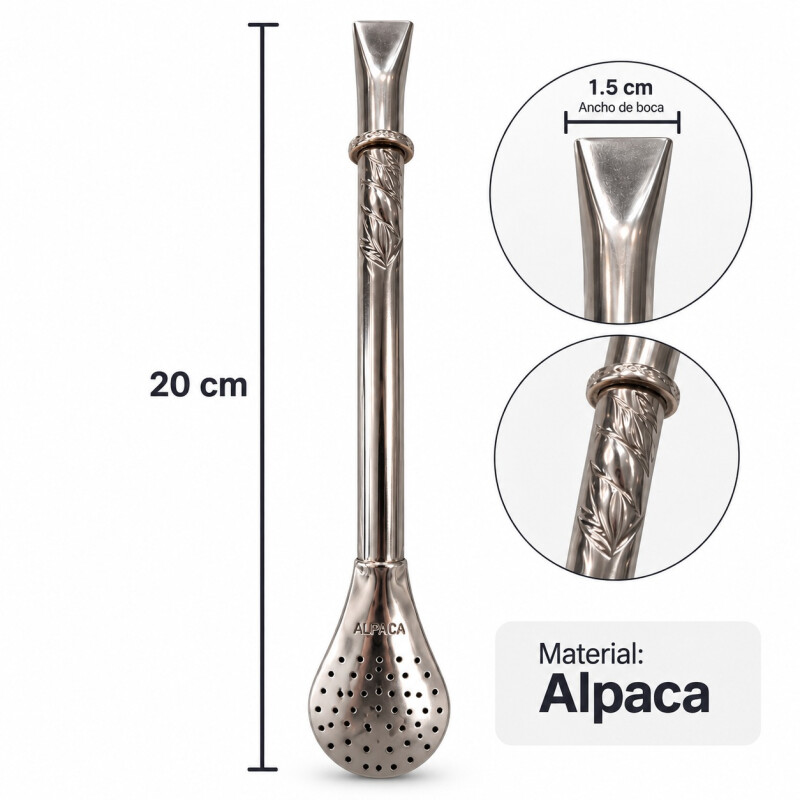 Bombilla de Alpaca Gruesa 20cm Opción 7