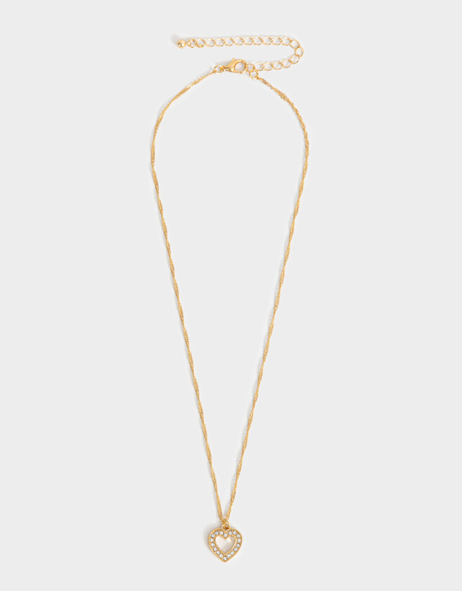 Cadena Corta con Dije Corazón Cadena Con Dije De Corazón - Dorado