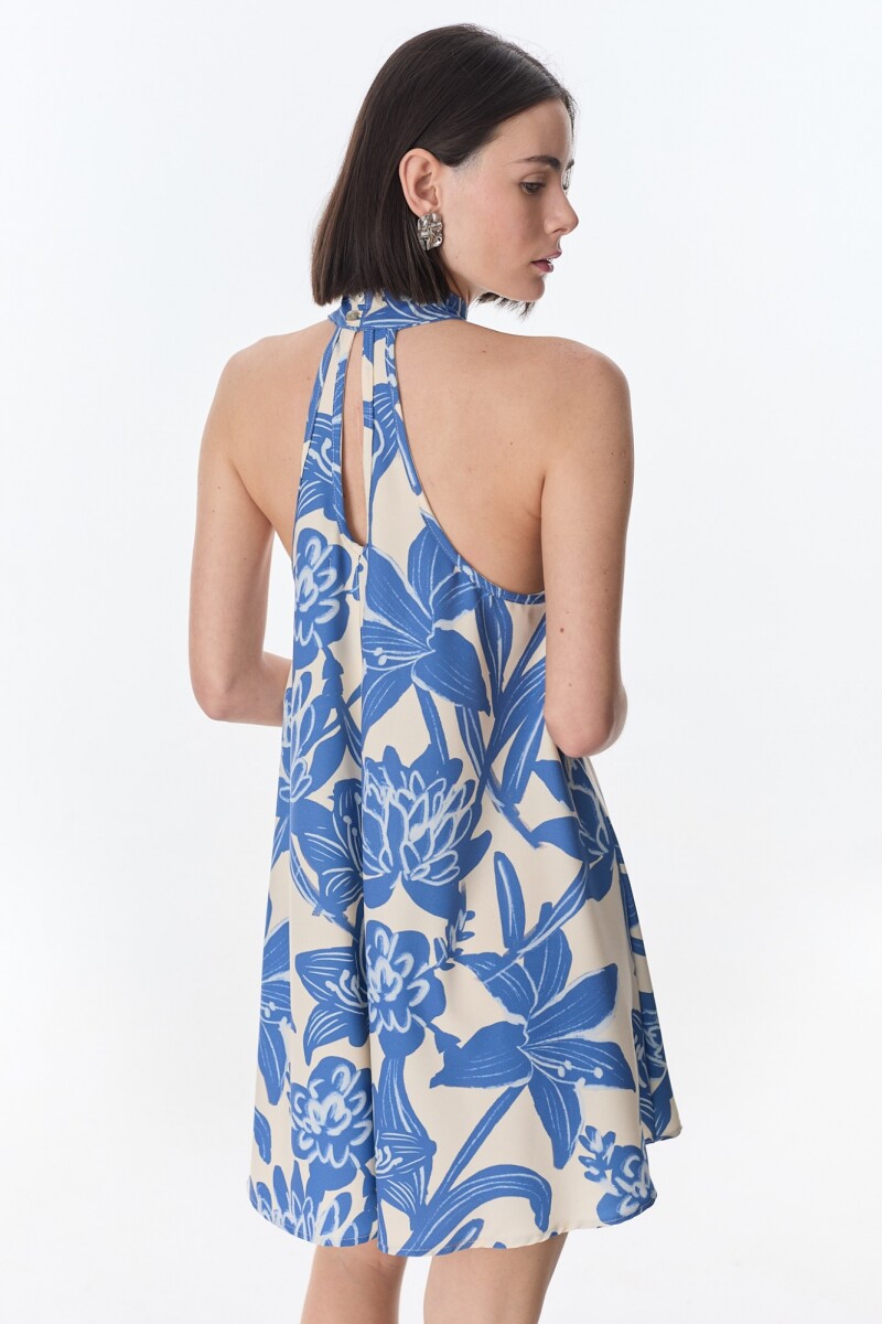 Vestido Mixture Flores Azul