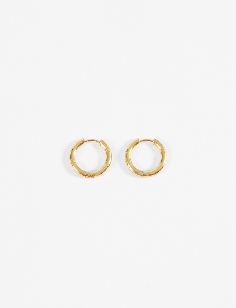Aros acero cuadrado - dorado 