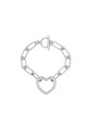 Pulsera con Cadena y Corazon plateado