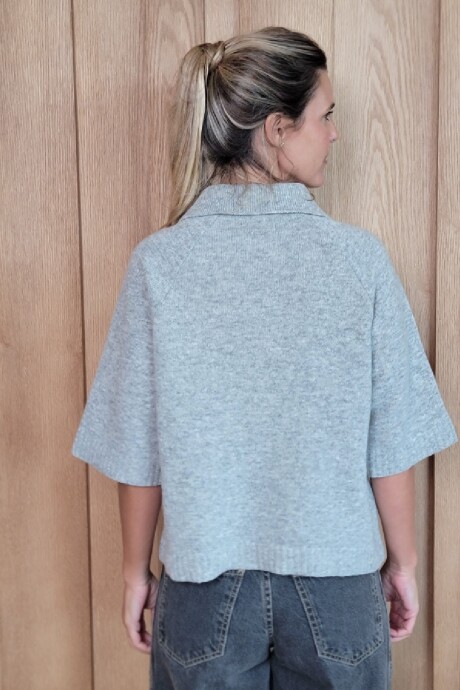 Cardigan Manchester Lambswool Gris Melange