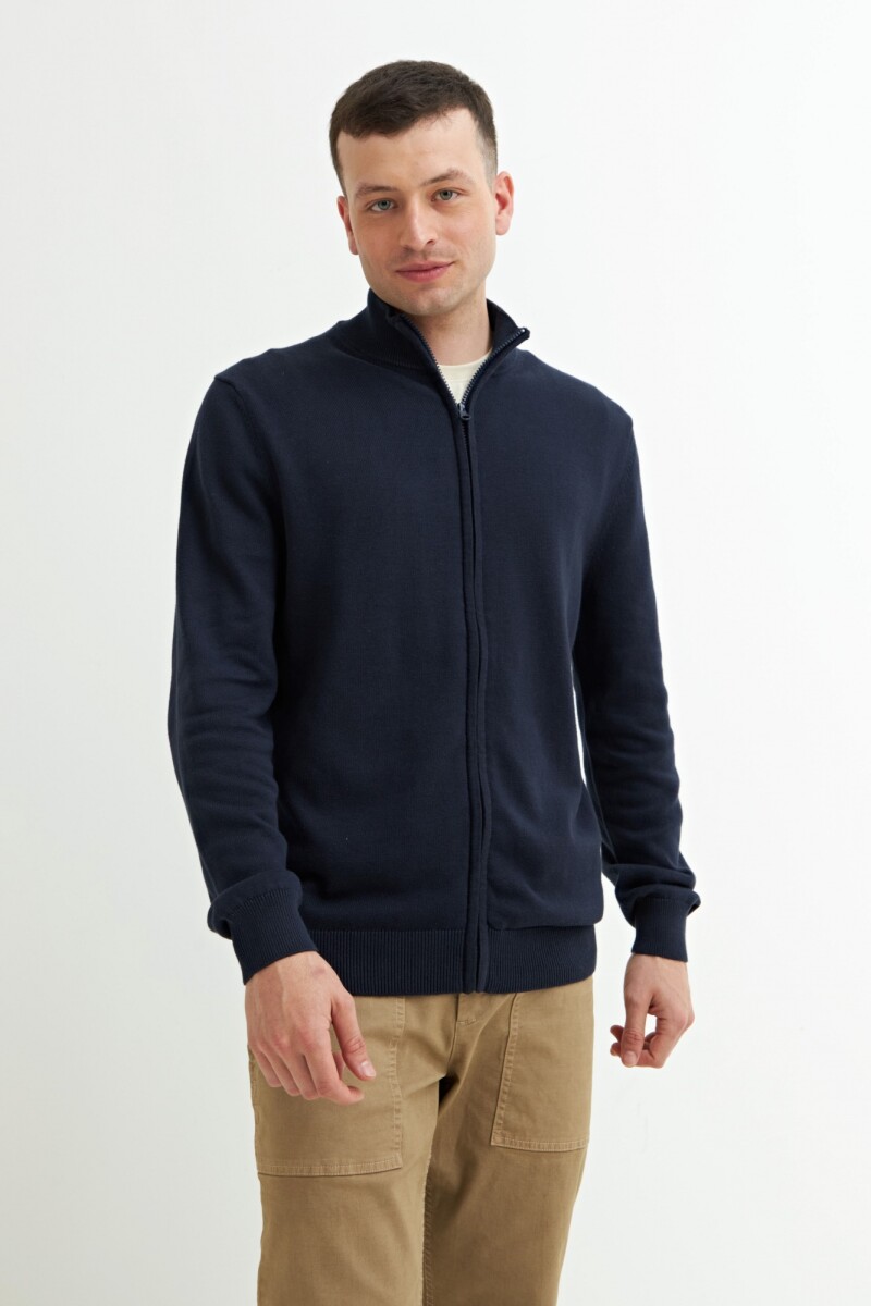 Campera liviana con cierre AZUL MARINO